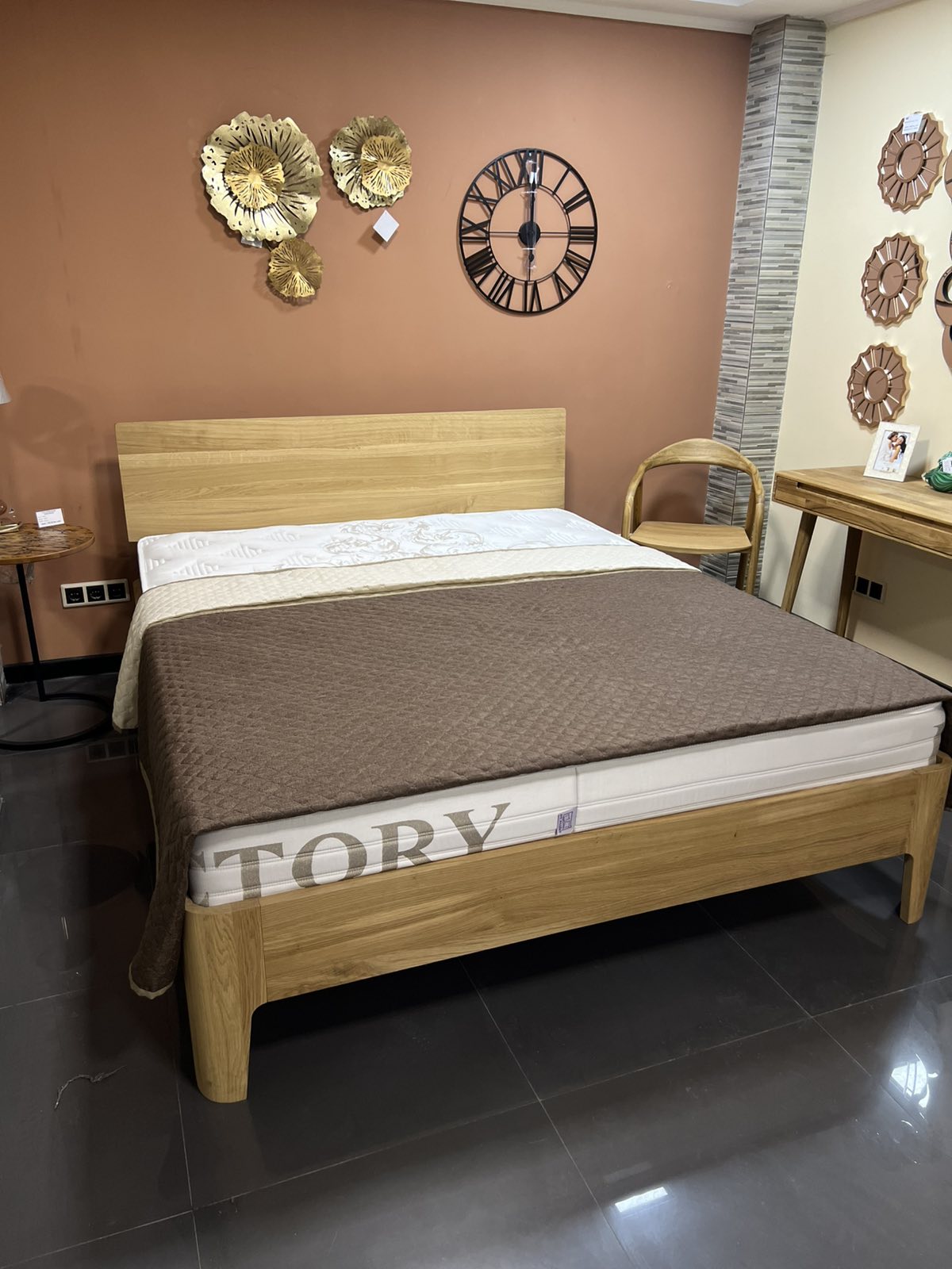 Кровать luna modern срощенный дуб с/м 160х200