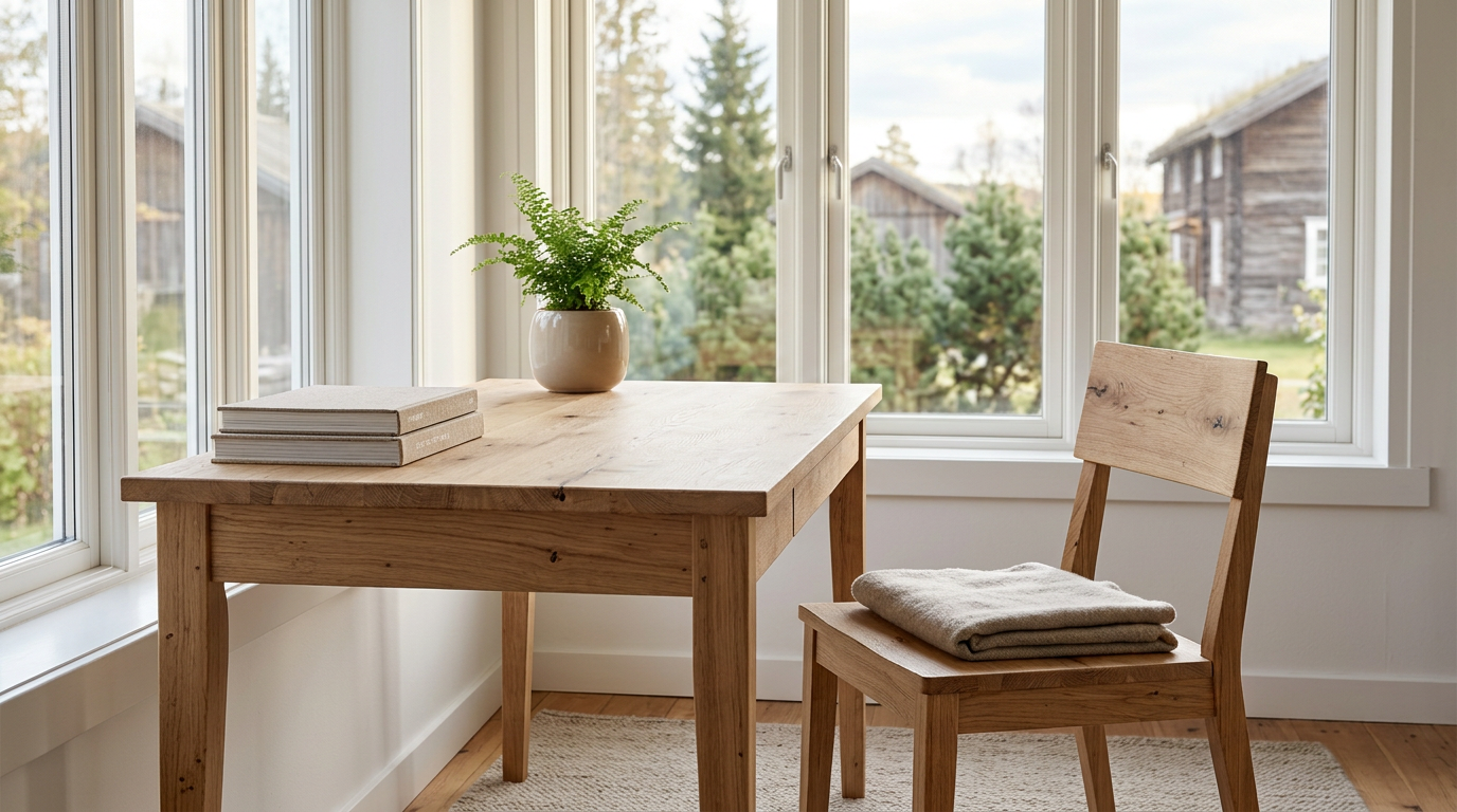 Мебель из массива для квартир с большим остеклением на север: как добавить тепла и уюта